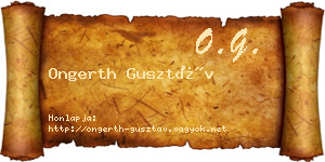Ongerth Gusztáv névjegykártya